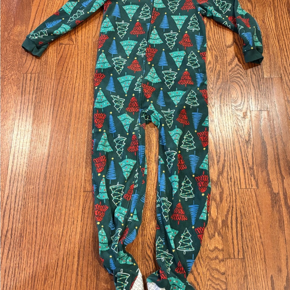 Carter's Green and Red Tree Print Footie